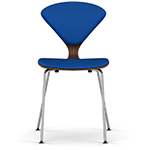 cherner metal leg side chair with upholstered seat & back