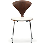 cherner metal leg side chair with upholstered seat