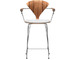 cherner metal leg stool with arms & upholstered seat - 1