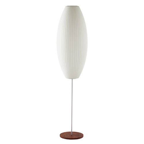 nelson cigar bubble floor lamp on lotus stand