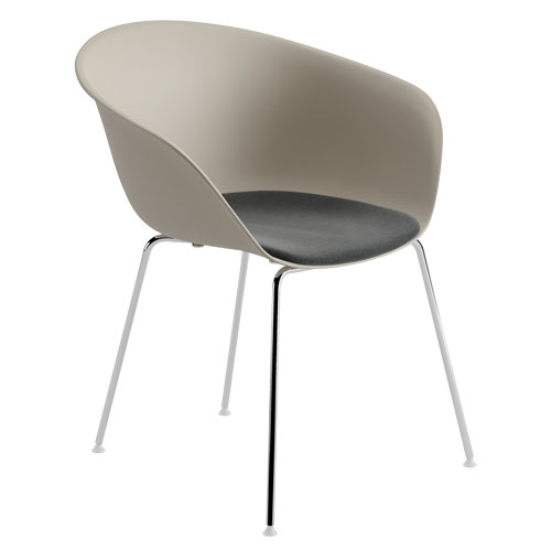 duna 02 four leg chair with seat cushion