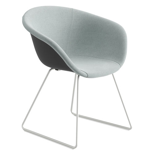 duna 02 sled base chair with front upholstery