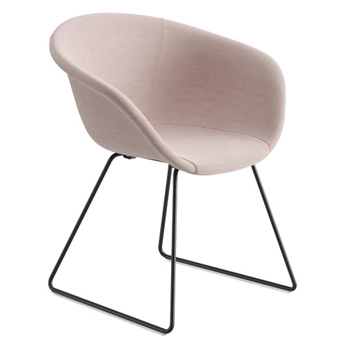 duna 02 sled base chair with full upholstery