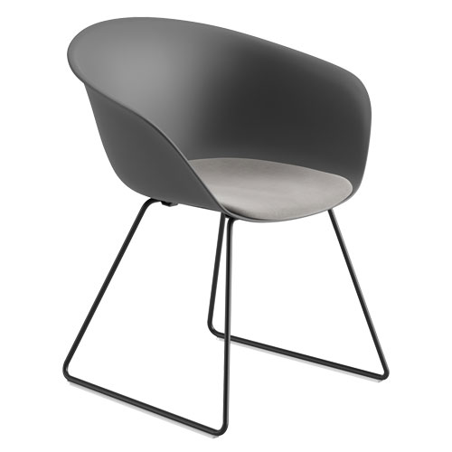 duna 02 sled base chair with seat cushion