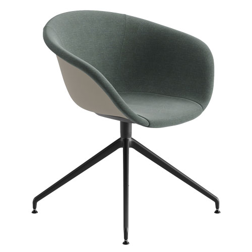 duna 02 trestle base chair with front upholstery