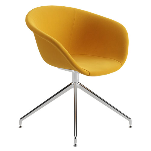 duna 02 trestle base chair with full upholstery