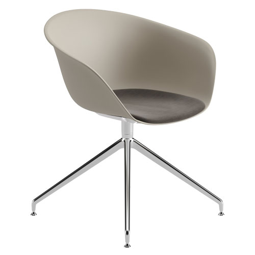 duna 02 trestle base chair with seat cushion