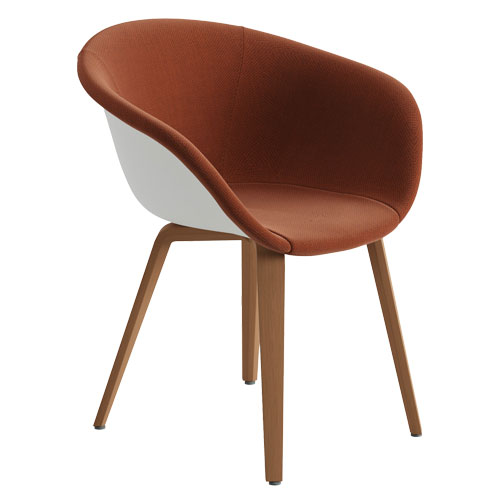 duna 02 wood leg chair with front upholstery