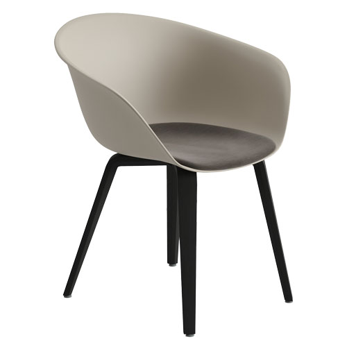 duna 02 wood leg chair with seat cushion