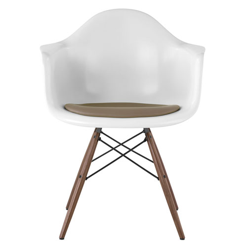 eames dowel base armchair with seat pad