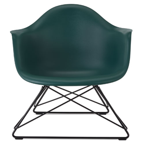 eames molded plastic armchair with low wire base