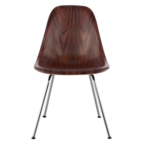 eames® molded wood side chair with 4 leg base  - Herman Miller