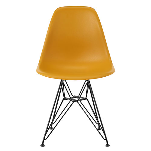 eames molded plastic side chair with wire base