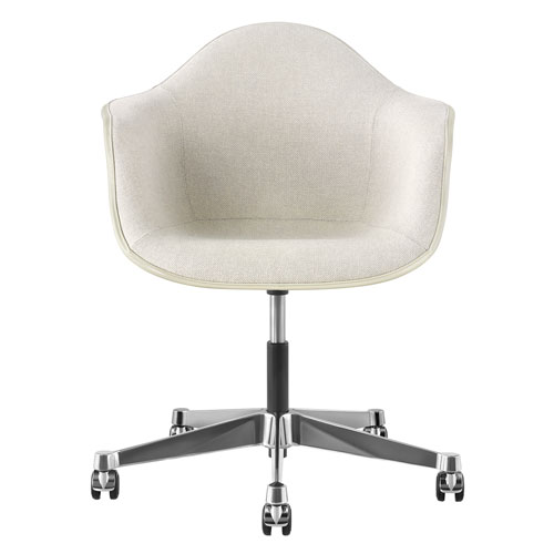 eames upholstered armchair with task base
