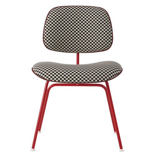 Eames Upholstered Molded Plastic Dining Chair Metal Base DCM EC-127
