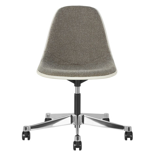 eames upholstered side chair with task base