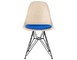 eames wire base wood side chair with seat pad - 1