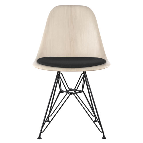 eames® wire base wood side chair with seat pad  - Herman Miller