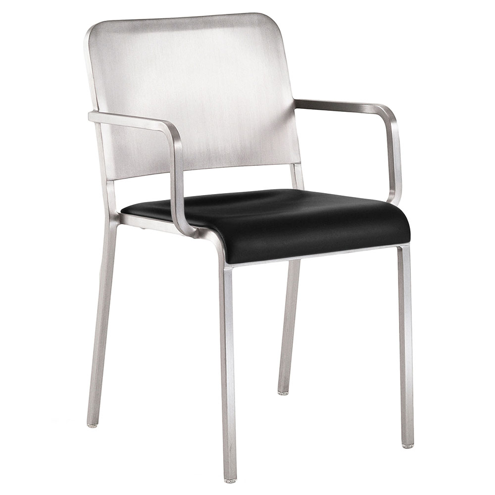 emeco 20-06 armchair with upholstered seat