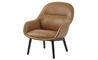 fiber lounge armchair with wood base - 3
