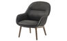 fiber lounge armchair with wood base - 2