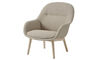 fiber lounge armchair with wood base - 1