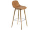 fiber stool with backrest and wood base - 4