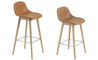 fiber stool with backrest and wood base - 6