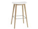 fiber stool with wood base - 1