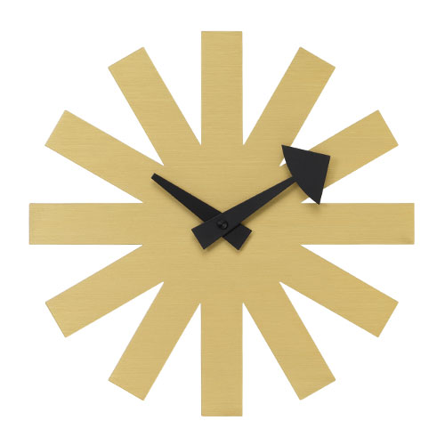george nelson asterisk clock brass