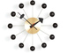 george nelson ball clock in black & brass - 1
