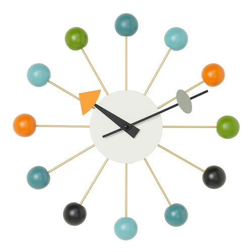 george nelson ball clock in multicolor