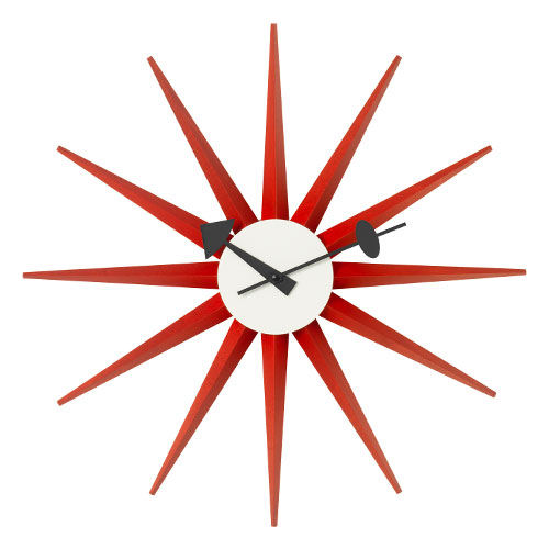 george nelson sunburst clock red