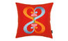 girard embroidered pillow double heart red - 1