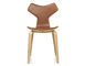 grand prix chair with wood legs and upholstered front - 2