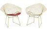 bertoia gold plated small diamond chair with seat cushion - 5