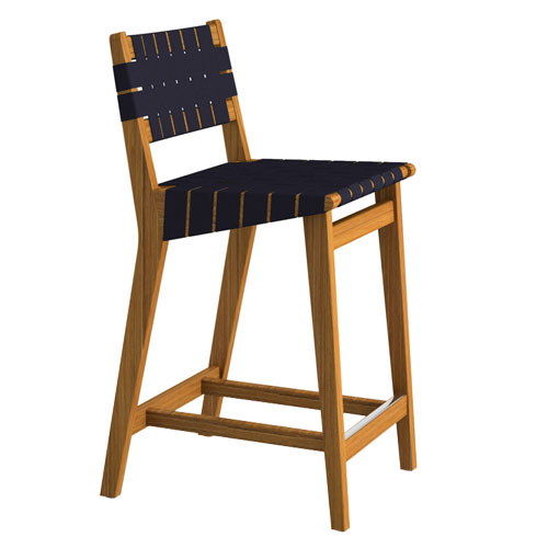 risom outdoor stool with webbed back