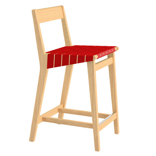 risom stool with wood back
