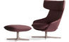 kalm swivel metal base lounge chair & ottoman - 2