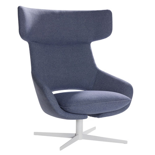 kalm swivel metal base lounge chair