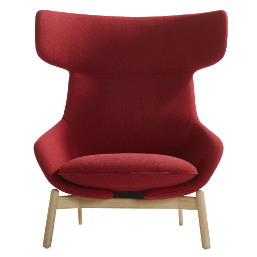 kalm wood base lounge chair