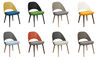 saarinen plastic back side chair with wood legs - 6