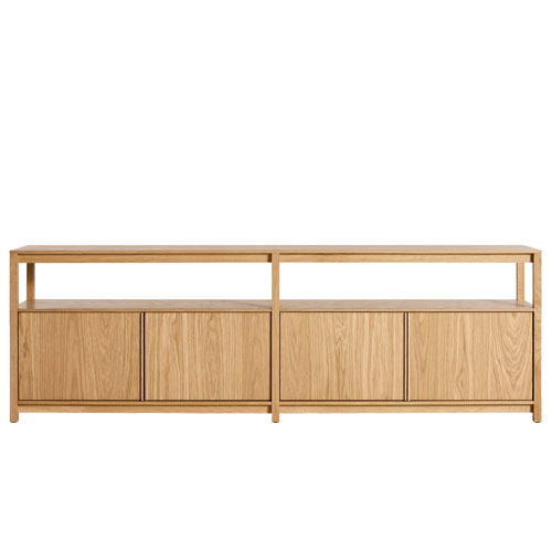 Open Plan Long and Low Bookcase with Storage