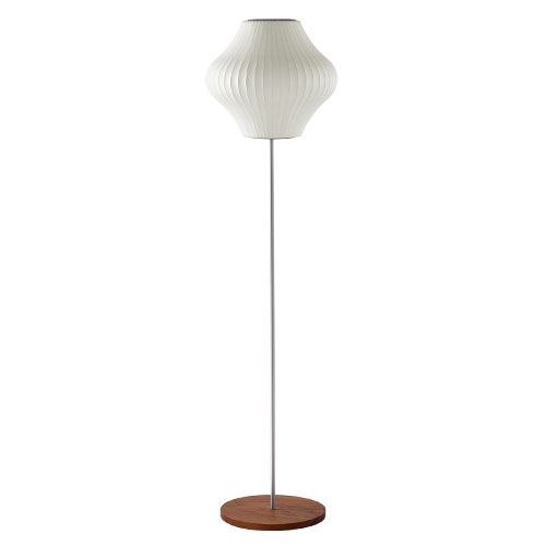 nelson pear bubble floor lamp on lotus stand