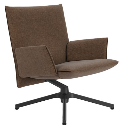 pilot low back lounge chair with upholstered arms