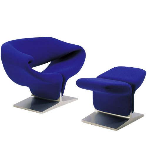 pierre paulin ribbon chair & ottoman