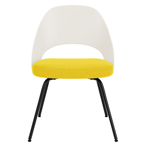 saarinen plastic back side chair with tubular legs