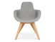 scoop high back chair with wood legs - 2