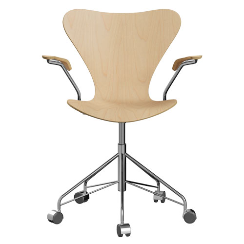 series 7 swivel arm chair wood veneer
