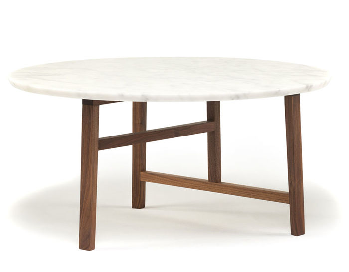 trio round coffee table with marble top 754mm